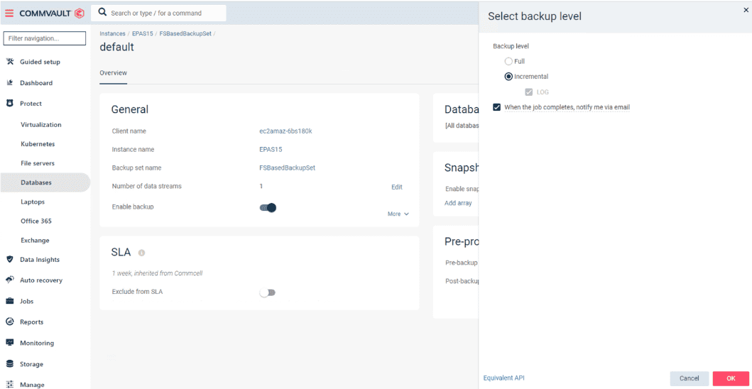 Select FSBased Backup Type